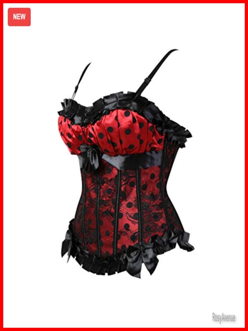 Gothic Polka Dot Lace Up Boned Corset Bustier Top